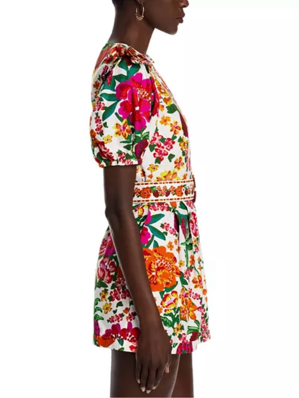 NWT FARM Rio Flowerful Sleeve Floral Romper Off White XXS - Picture 5 of 9